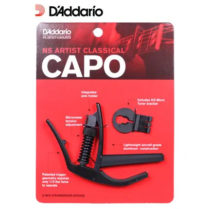 D'addario Planet Waves PW-CP-13 NS Artist Классический капо для классической гитары, черный