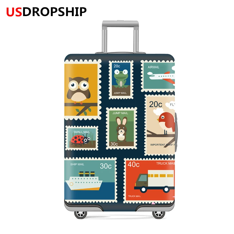 

USDROPSHIP Casual Travel Trolley bag Dust bag Thick Wear-resistant Cartoon Travelaccessories Elastic Luggage Protection Cover