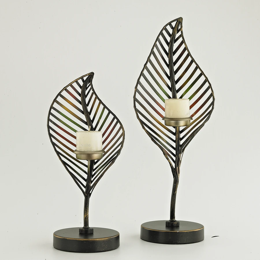 Black Metal Candle Holders Home Decoration Candlestick Candelabra