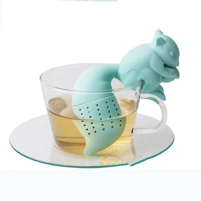 FHEAL креативный ленивый хвост белки пищевой силиконовый чай сетчатые фильтры аксессуары для чая предметы первой необходимости