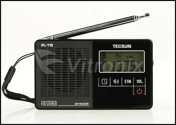 Горячая Tecsun PL-118 DSP FM стерео радио ETM Часы Будильник профессиональный приемник Черный радио FM Y4142A