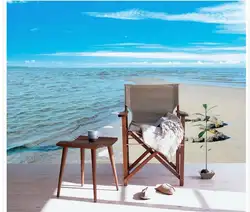 Пользовательские Любой Размер Обои в гостиную 3D картина свежий и красивый синий Средиземноморский Ветер пляжные любовь украшения дома