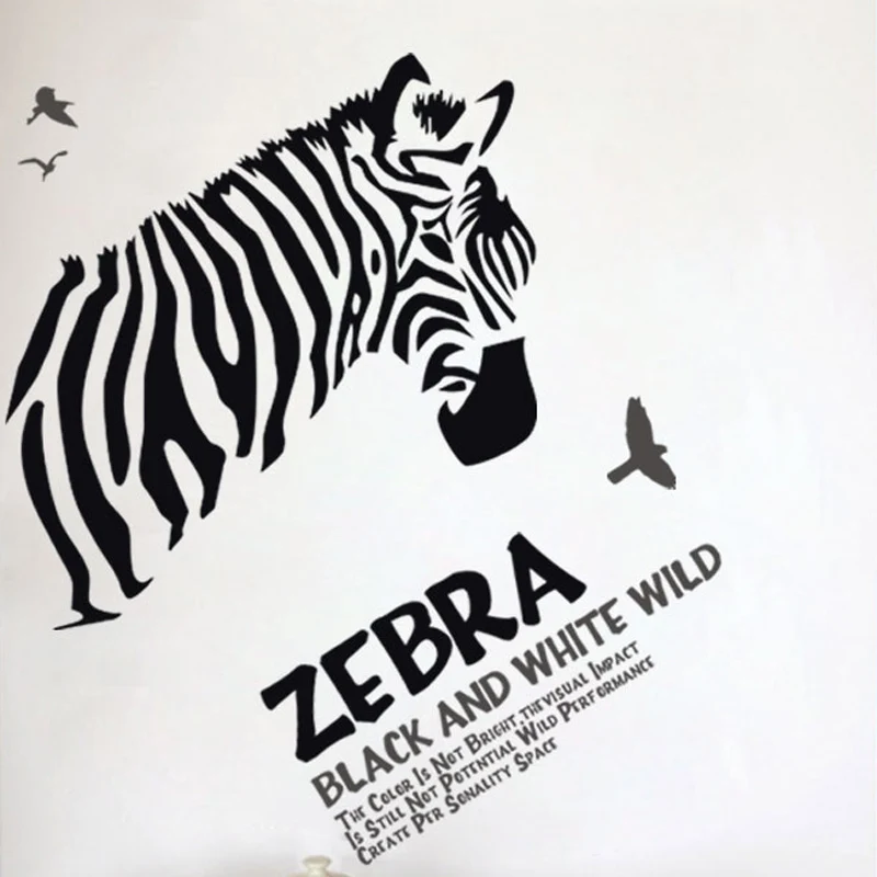 1 Pcs Sketsa Zebra Hewan Poster Mural Decals Dinding Stiker