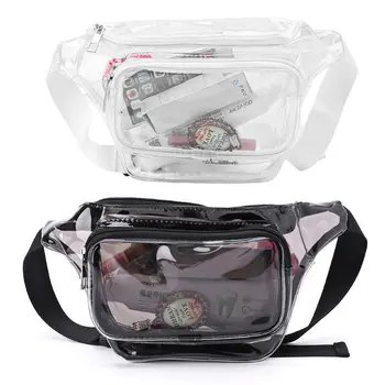 

Fashion Lady Transparent PVC Phone Pouch Purse Women Waist Bag Fanny Hip Pack Chest Bag Travel Clear Belt Bum Bag Wallet New