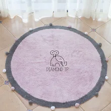 Круглые хлопковые ковры, детский игровой коврик с шариками вокруг детской игрушки, реквизит для детской фотосъемки в скандинавском стиле, украшение детской комнаты 120 см