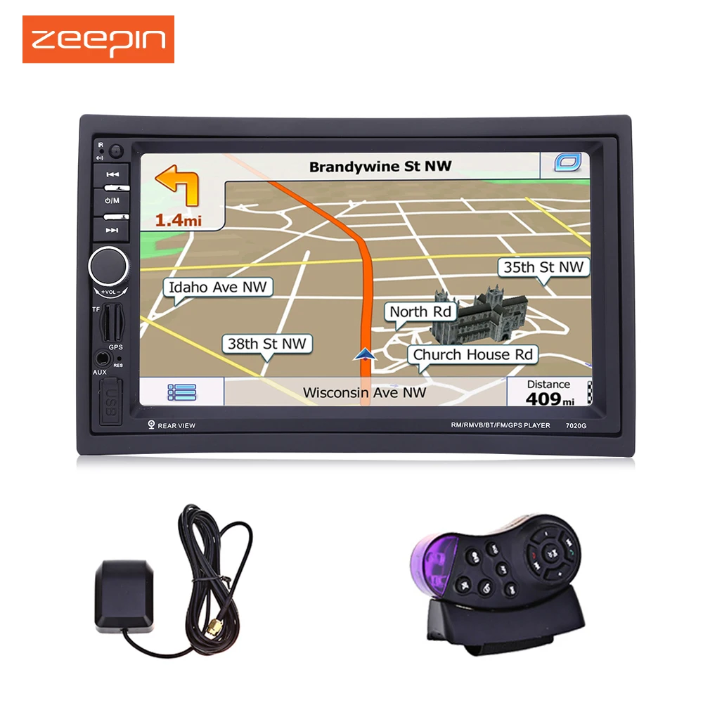 Clearance! Zeepin 7020G 7 inch Car Audio Radio Stereo FM MP5 Player 12V Auto Video Remote Control GPS Navigation Function