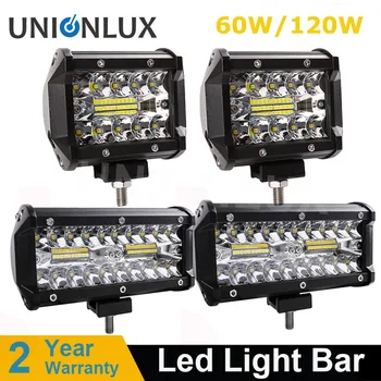 

4" 60W 7" 120W 3-Row Combo Offroad Led Work Light Bar Driving Lamp For 12v 24v Trucks Tractor SUV ATV Car 4x4 4WD Working Light