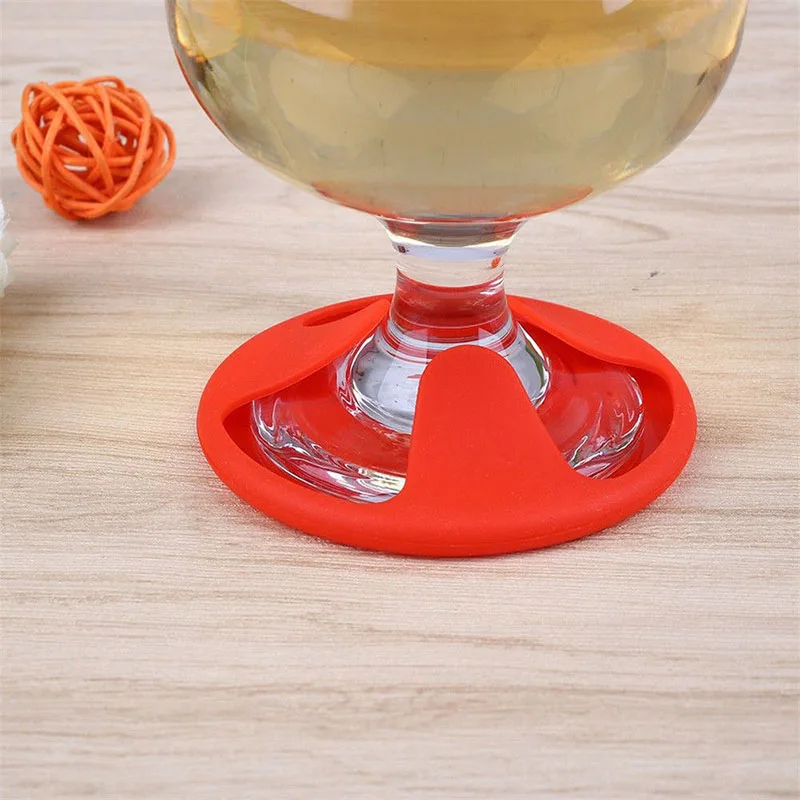 

2PCs Cute Colorful Silicone Coasters Cushion Paded Red Wine Glass round Mats Temperature Resistance Drink Tools Home Decorates