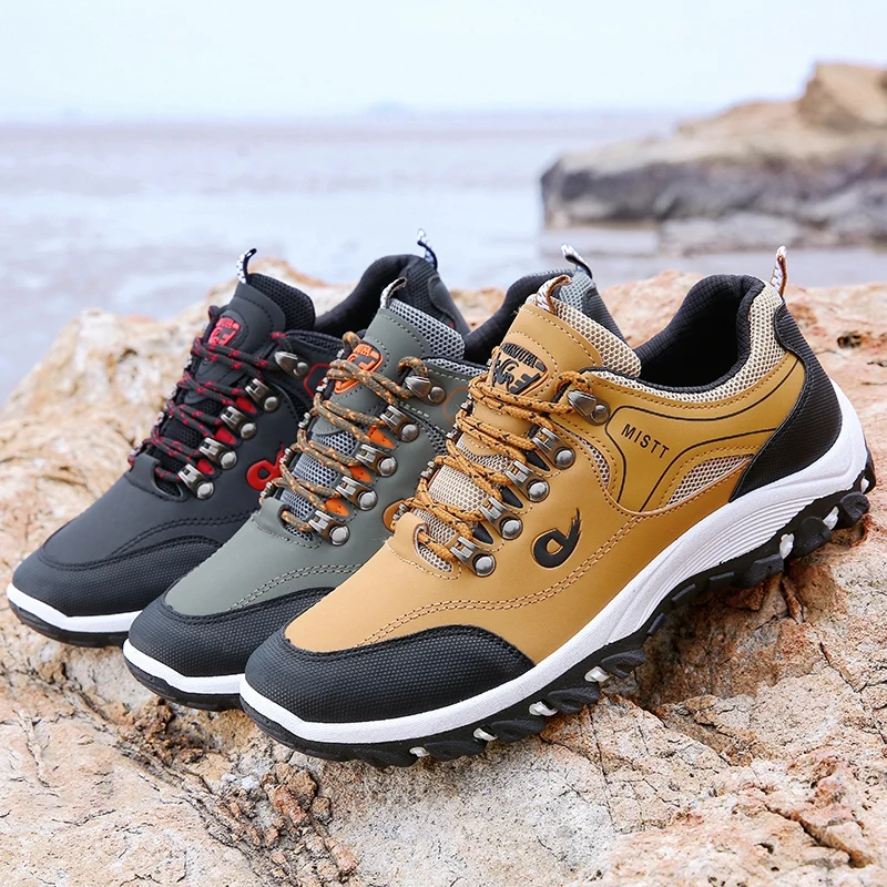 

Outdoor climbing shoes men skid proof low top hiking shoes youth travel leisure shoes men overalls shoes Wear Resistant lace up