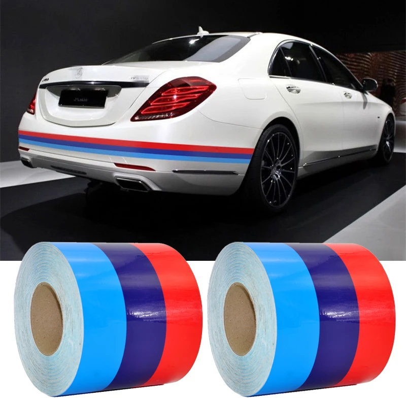 Car-styling-2M-M-Colored-Stripe-Car-Hood-Vinyl-Sticker-Body-Decal-For-BMW-M3-M5