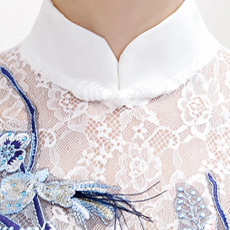 Русалка вечернее платье 2019 выпускного вечера Вечернее вышивка Cheongsam вечерние