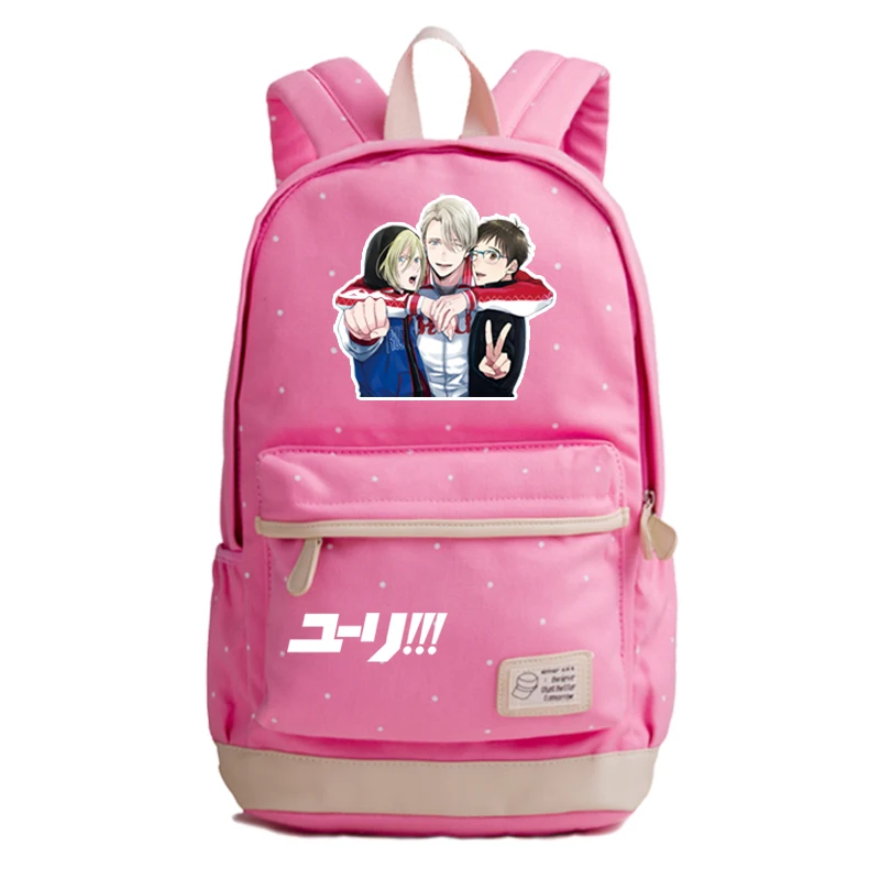 YURI ON ICE летние холщовые школьные сумки для девочек-подростков, рюкзак с принтом аниме, женский рюкзак Victor Nikiforov Kawaii Bookbag
