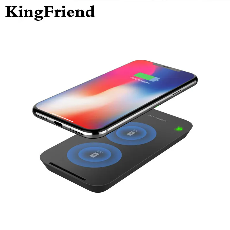 

KingFriend Qi Wireless Quick Charger for Samsung S9 S8 S7 Note 8 9 Wireless Fast Charging Base for iPhone XS MAX XR X 8 Plus