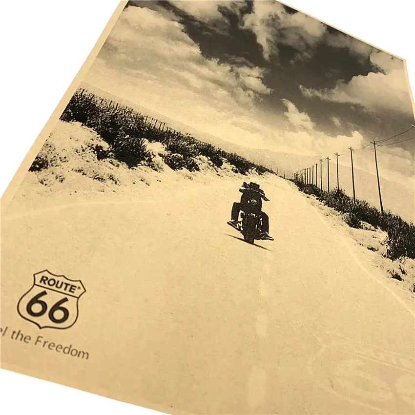 Route 66, винтажные плакаты, украшение в стиле ретро, бумажные настенные наклейки, плакаты для настенных картин для гостиной, 42x30 см, GGB042