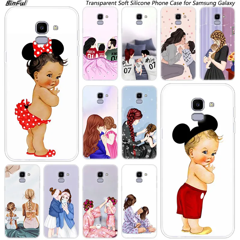 

Hot Baby mom dad Soft Silicone Phone Case For Samsung Galaxy J8 J6 J4 2018 J2 Core J5 J6 J7 Prime J3 2016 2017 EU J4 Plus