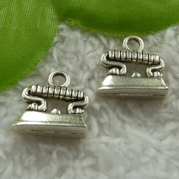 

100 pieces antique silver flatiron charms 18x17mm #2433