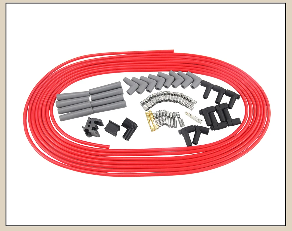 Lzone-температура 10 м/компл. провода свечей зажигания спирали Core 8,5 мм красный для Chrysler Hemi про запас для Ford Dodge комплект JR-SSC01