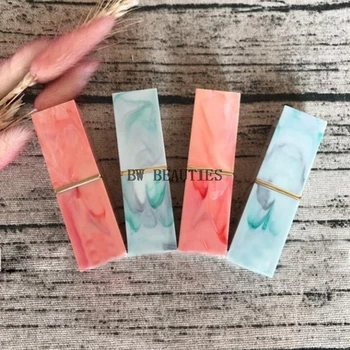 

200Pcs/Lot Shimmer Square Marble Pattern Empty Lipstick Tubes DIY Lip Gloss Balm Containers Travel Cosmetic Refillable Bottle