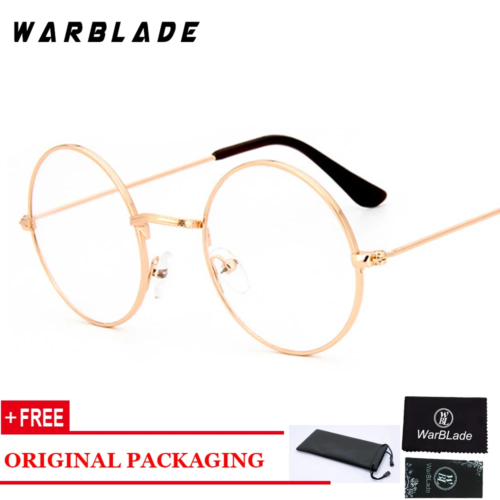 Золотые круглые прозрачные очки, оправа для очков для женщин и мужчин, прозрачные круглые модные корейские очки oculos для близорукости