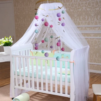 

DIY Colorful Balls Bed Bell Rotating Baby Rattles Crib Mobiles Holder Arm Bracket Music Box Mom Handmade Wind Chime Toy KJ71