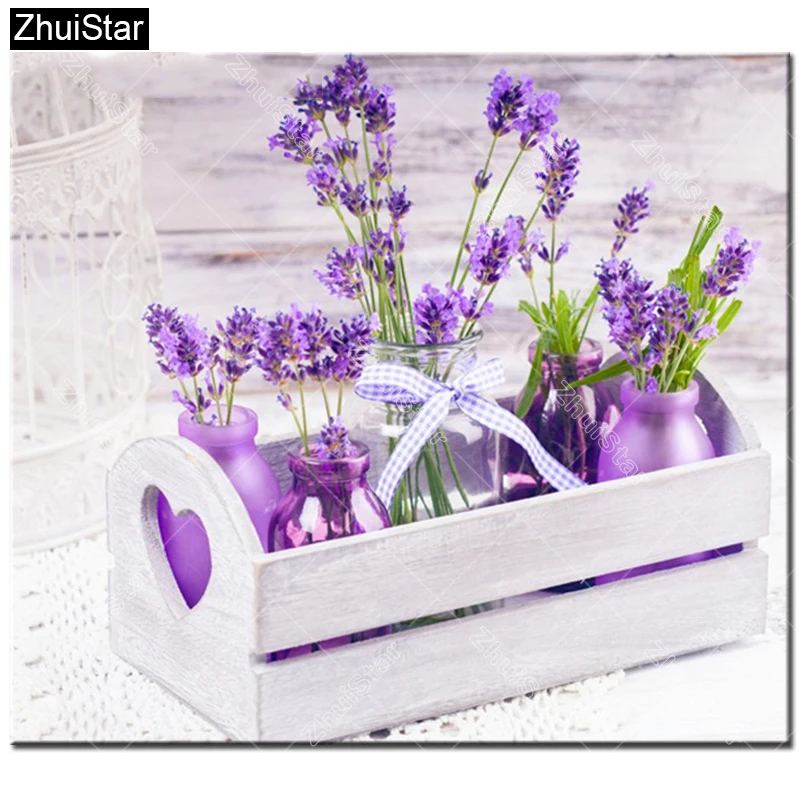 

Purple lavender diy diamond embroidery set full square drill diamond painting 5d picture of stones wall decor handcrafts xsh