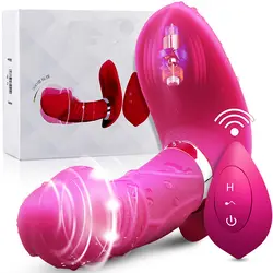 Носимый фаллоимитатор вибратор настоящий пенис вибрационные трусики страпон клитор стимулятор G-spot Отопление Вибратор для взрослых