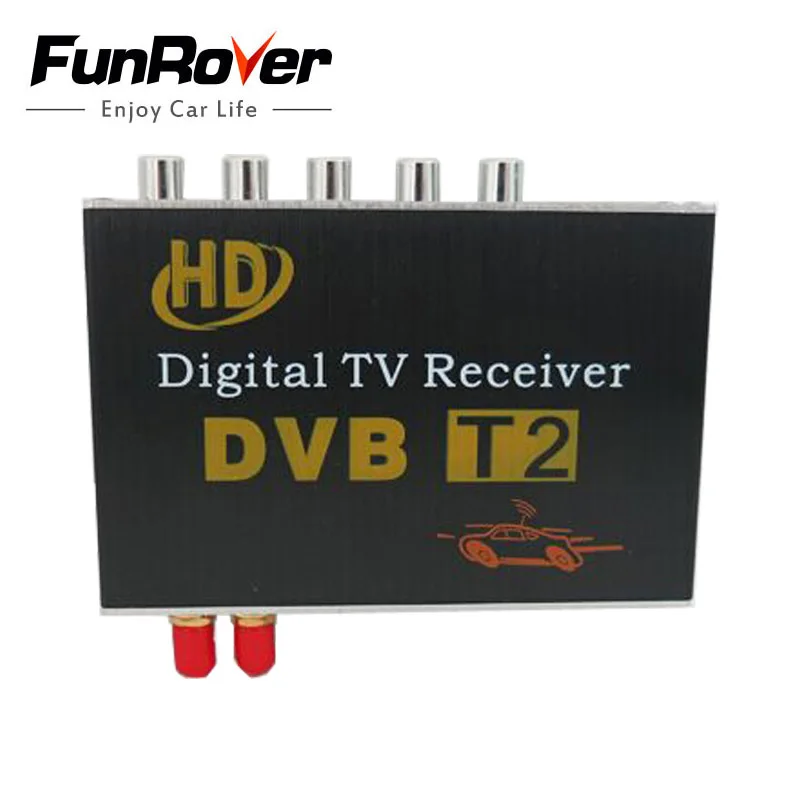 FUNROVER Новый 12В черный цифровой ТВ приемник автомобильный Dvb t2 Dvbt2 для тюнер dvd Mpeg4