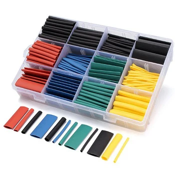 

530pcs Electrical Cable Heat Shrink Tubing Insulation Shrinkable Tube Assortment Tube Polyolefin Ratio 2:1 Wrap Wire Cable