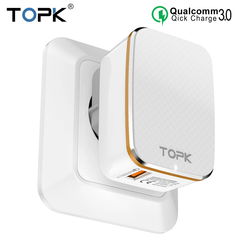 

TOPK Quick Charge 3.0 USB Charger EU&US 2-IN-1 Fast Travel Wall Adapter Mobile Phone Charger for Samsung Xiaomi Huawei Tablet