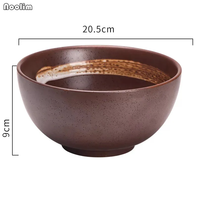 Под остеклением японский стиль чаша керамическая миска для лапши большие чаши креативный Ресторан Бытовая ретро-емкость столовая посуда - Цвет: Bowl-D L