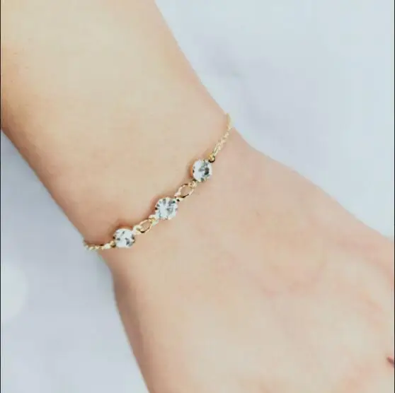 

L 307 Simple 3 crystal bracelets European and American foreign trade jewelry Fashion simple jewelry accessories factory direct