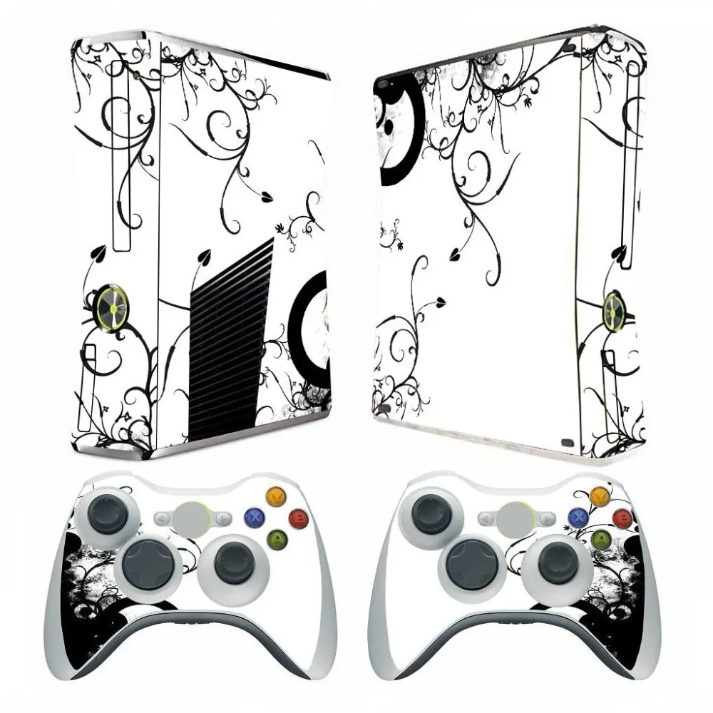Цветок Дерево 035 Винил Защитная Наклейка для Microsoft xbox 360 Slim и 2 контроллера Стикеры s для xbox 360 тонкий