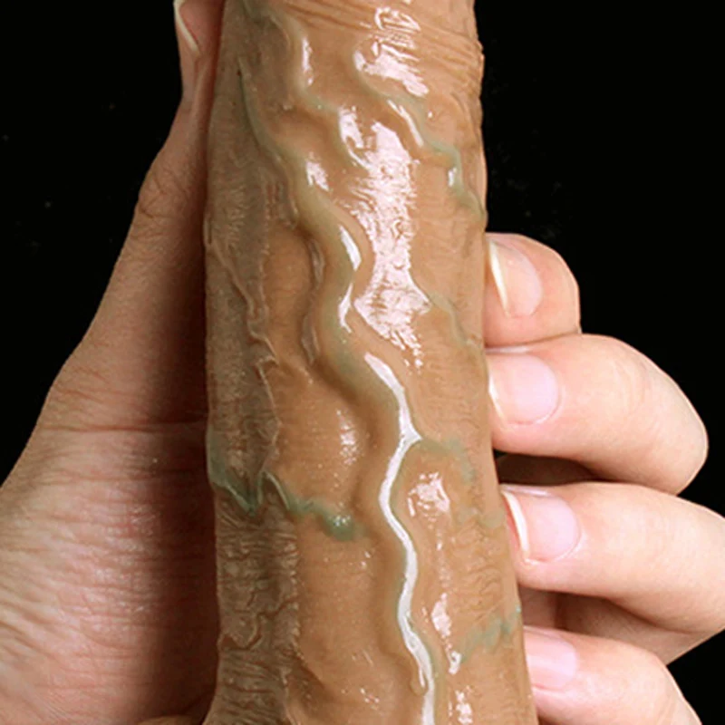 Sex Shop 8in Realistic Double Layer Vibrating Dildo Suction Cup Dildos Male Artificial Penis Sex Products sex toys for woman