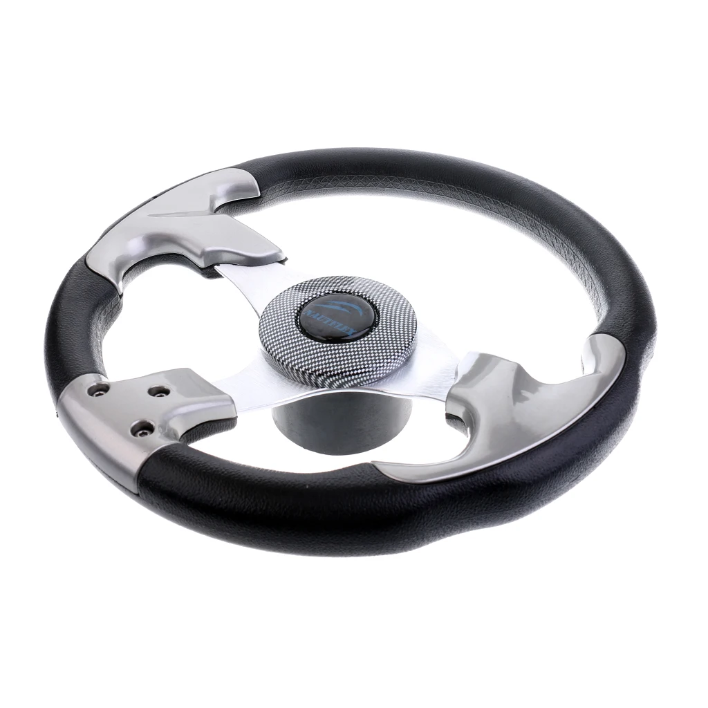 New 315mm Aluminum Alloy Marine Boat Pontoon Steering Wheel 3 Spoke 3/4' Shaft for Canoe Kayak Boat Accessories
