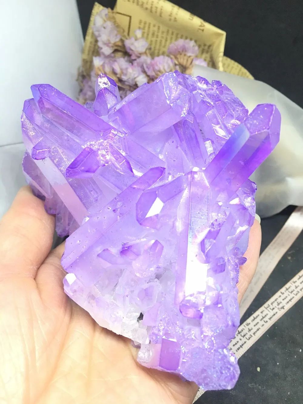 

PRETTY Aura Quartz Crystal Bismuth Titanium Silicon Clusters SPECIMEN