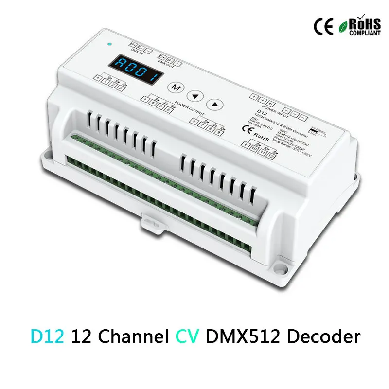 D12/D24/D4-XE/D4-L/D4/DS/DS-L/D4-P/D4-E постоянное напряжение DMX512& RDM декодер RGB Светодиодная лента контроллер светодиодный светильник Диммер - Цвет: D12