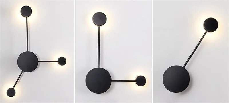Минималистичный художественный точечный настенный светильник, современный светодиодный настенный светильник для гостиной, скандинавский креативный светильник для коридора, черный белый светильник