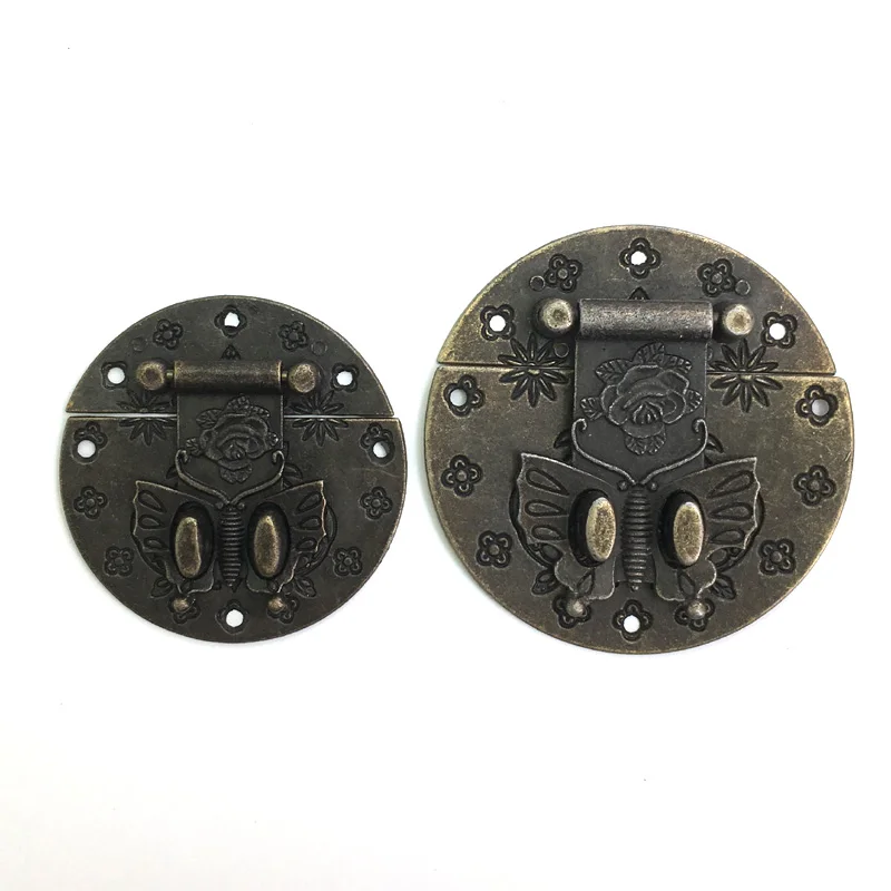 

One set Vintage Round Latch Hasp Drawer Cabinet Wooden Jewelry Box Case Hasp Latch with Screws