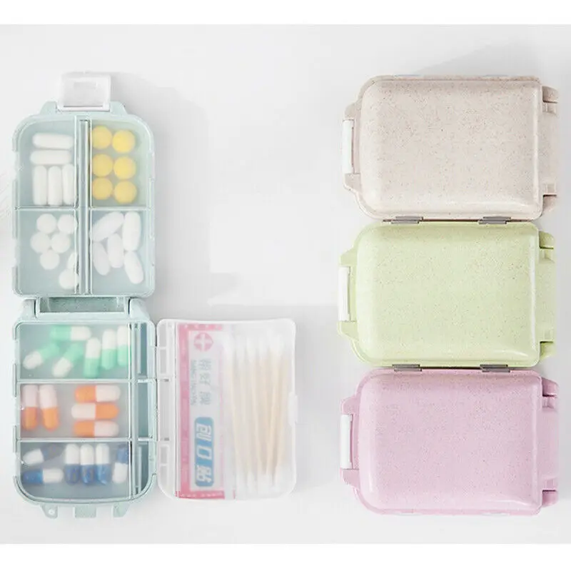 

2019 Protable Three Layers Folding Medicine Pill Cases Travel Tablet Holder Container Medicine Kit Pill Case Splitters Dropship