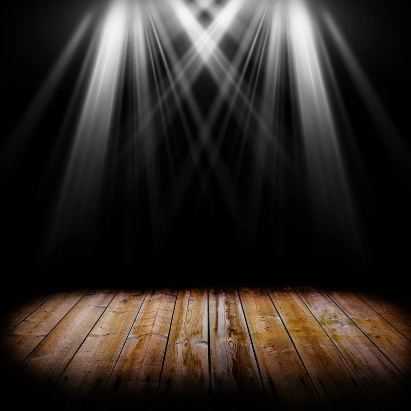 

Laeacco Stage Shiny Spotlight Dark Wooden Board Child Portrait Photographic Backgrounds Photography Backdrops For Photo Studio