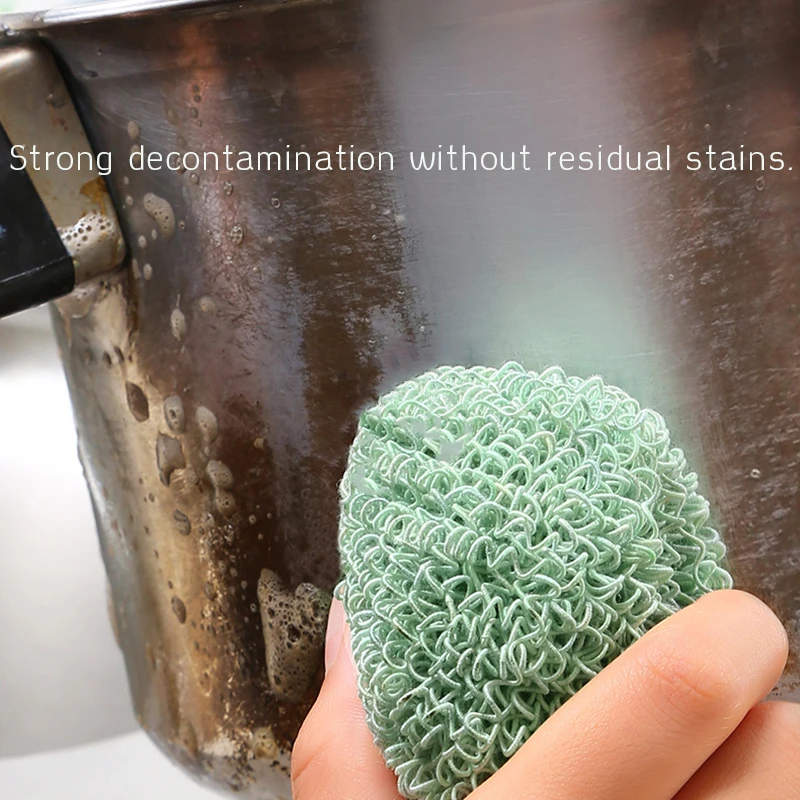 Нано чистящий шар Волшебная кухонная Чистящая щетка Нано волокна не стальной шар с подвеской не повредит горшок