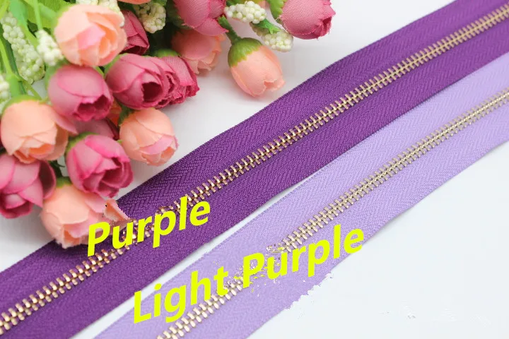 Purple Meetee 5#1 ярдов 90 см открытые бронзовые молнии ручной DIY Металлические молнии Швейные Инструменты для одежды сумки домашняя текстильная обувь A7-2 - Цвет: Purple