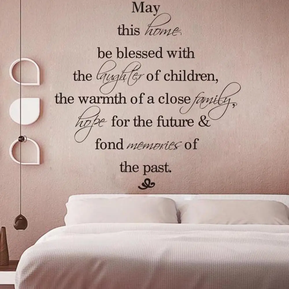

May This Home Be Blessed Wall Paper Decals Removable Vintage Kitchen Wall Sticker Home Decoration Living Room Stickers