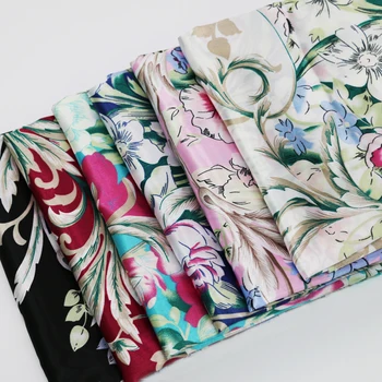 

vintage fabric satin print material for dress shirt scarf blanket