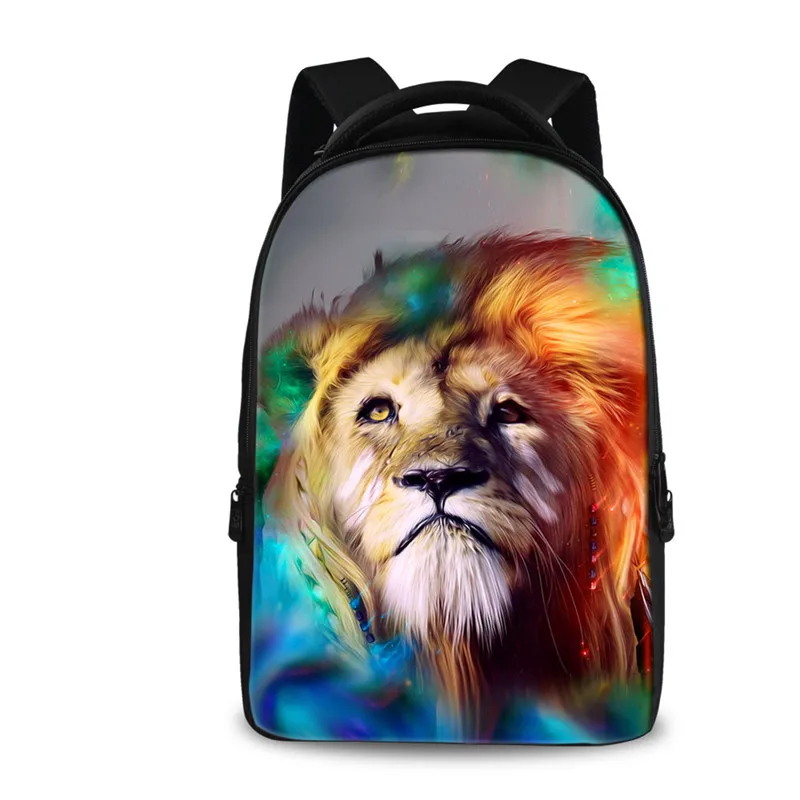 FORUDESIGNS 3D Animal Lion Kids Backpack Men Printing Backpacks for Teenage Boys Children School Back Pack