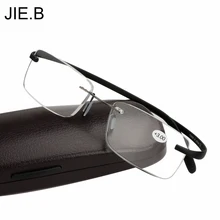 JIE. B Новое поступление ретро очки без оправы с памятью TR90 гибкие очки унисекс модные очки для чтения для мужчин и женщин+ 1,00~+ 4,00
