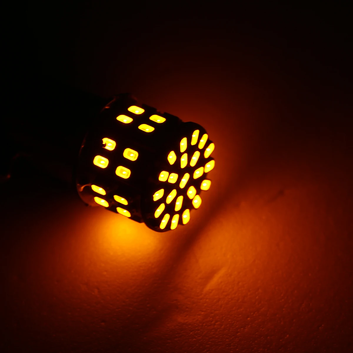 2pcs 1156 BAU15S PY21W 360 Degree 50 SMD LED Tail Turn Signal Park Light Bulb Yellow High Quality LED Lamp