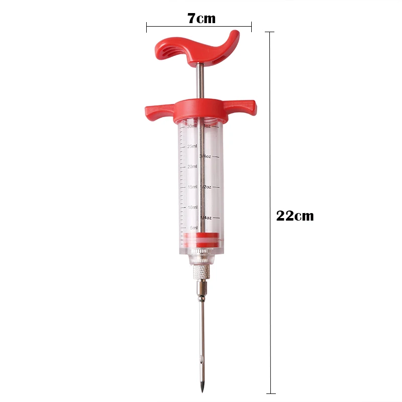 Шприц для барбекю, мяса, маринада, инжектор из нержавеющей стали, иглы, кулинарный шприц для специй, набор, Kithen, для приготовления соуса, ароматизатор, инжектор