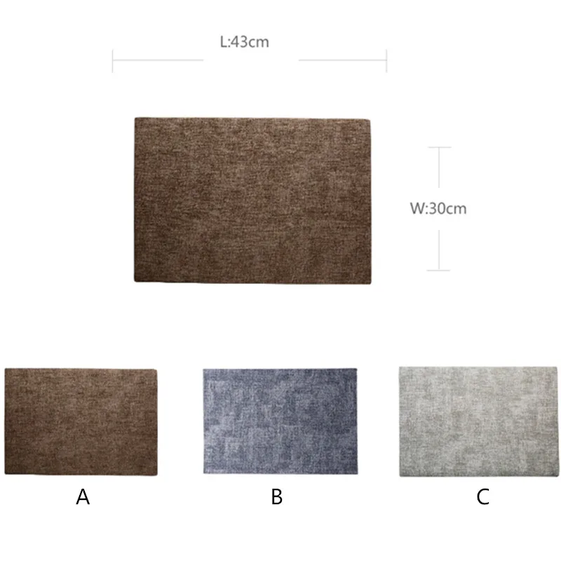 4pcs 43*30cm Anti Skid PU Table Placemat Waterproof Home Kitchen Restaurant Cafe Tableware Heat Resistant Dining Decoration P10