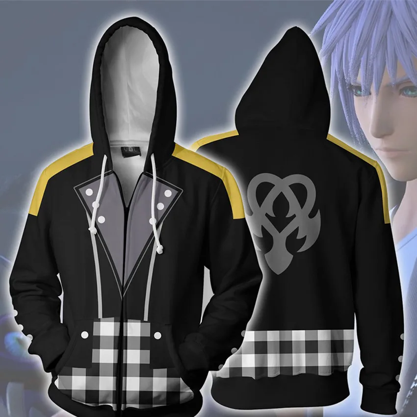 

Game Game Kingdom Hearts Riku Keyblade Cosplay Costume Anime Hoodie Sora Sweatshirts Clothing Zipper